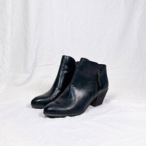 Frye Judith Black Leather Double Zip Booties Ankle Boots~8~